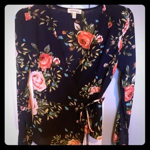 Cold shoulder Wrap blouse